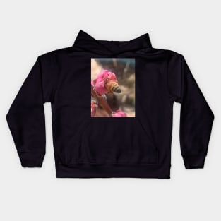 Honey Bee Butt In An Apricot Blossom Kids Hoodie